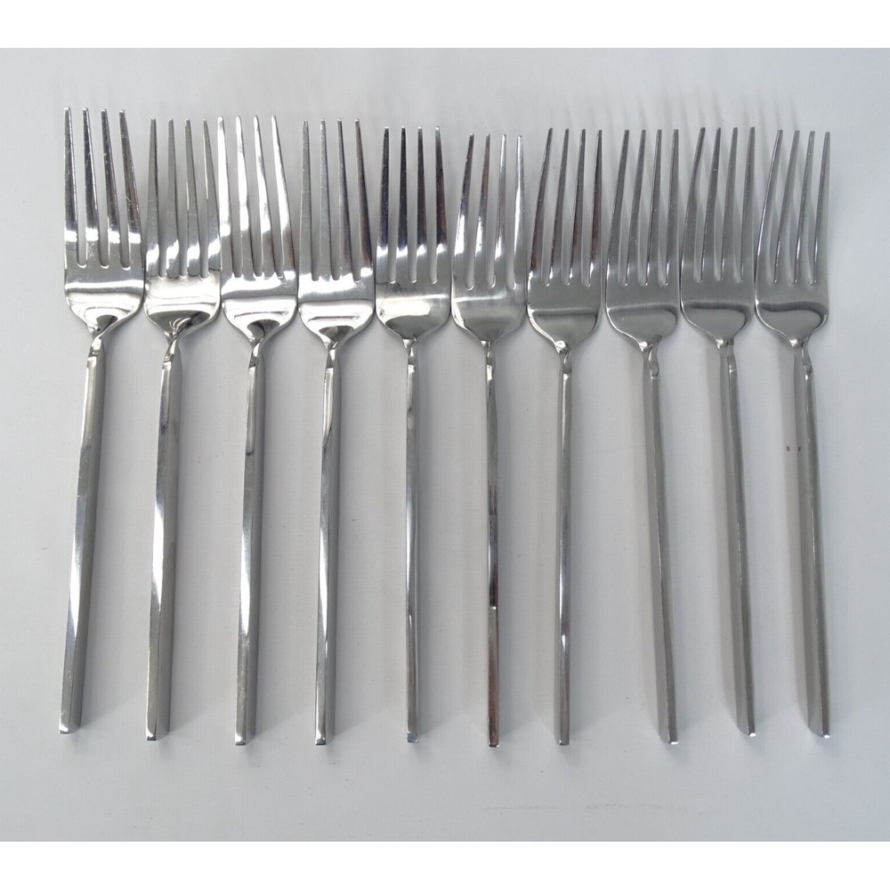 Towle 18/0 Stainless Briggs Living Collection Angled‎ Flatware 10 Dinner Fork